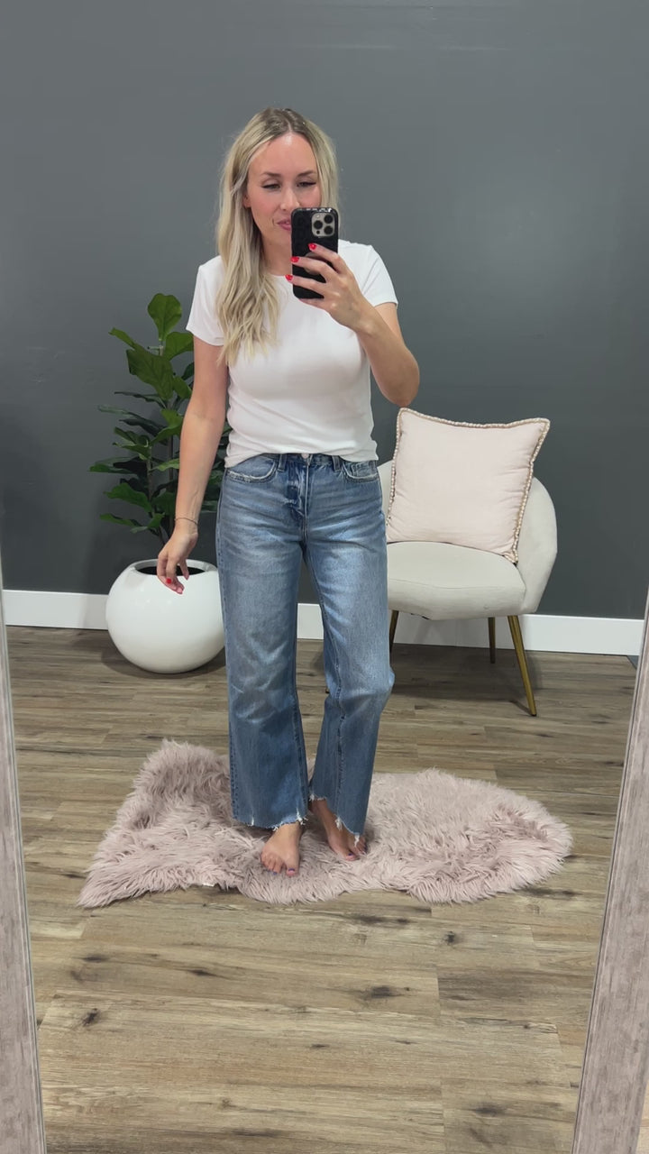 Cassidy Short Sleeve Ribbed Top - Ivory Be Cool