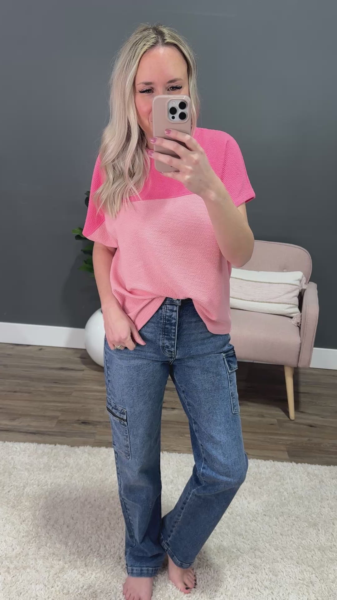 Karina Color Block Cloud Knit Top - Blossom & Pink Berry Tres Bien