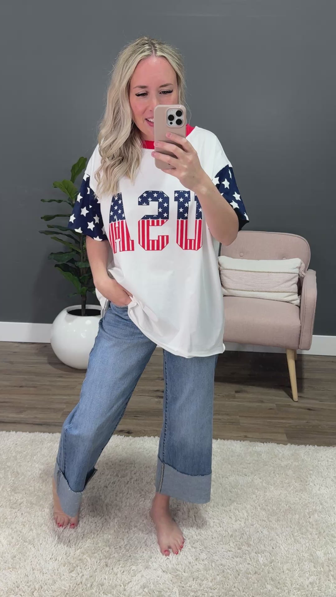 Ampersand Ave All American Girl Boyfriend Tee Ampersand Ave