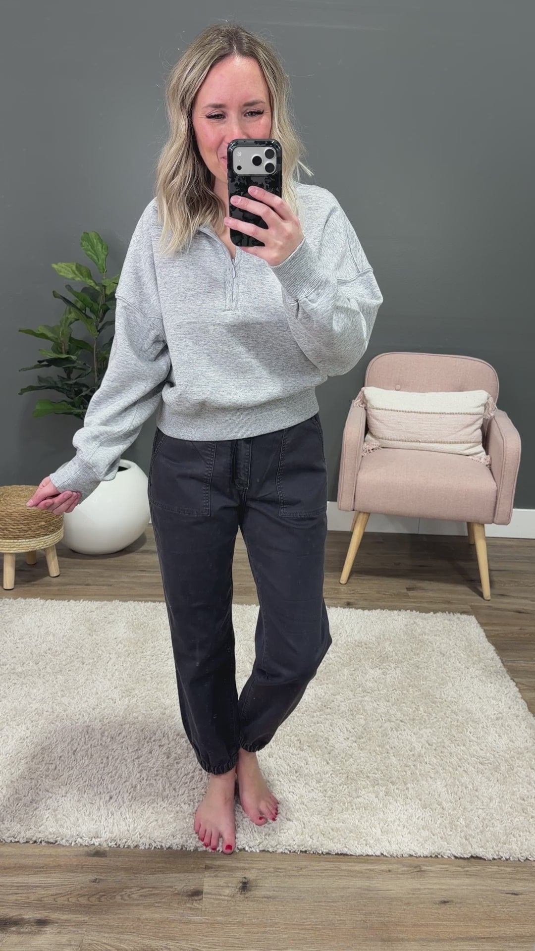 NEW! Dakota Half Zip Pullover - Light Heather Gray Reflex