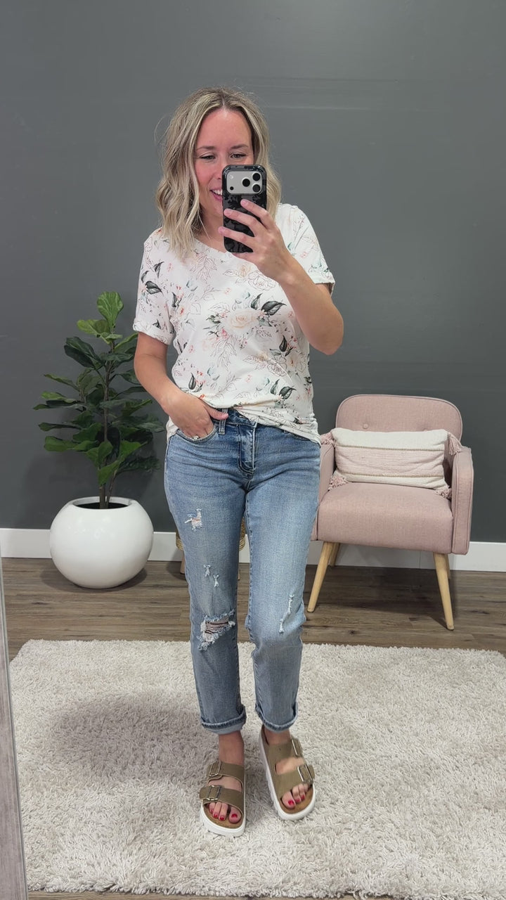 NEW! Sophie V Neck Top - Vintage Floral Michelle Mae