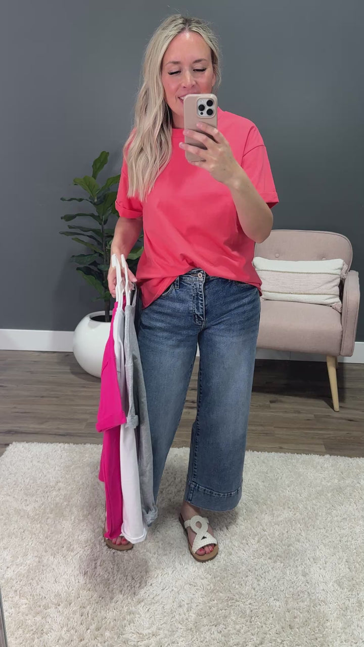 NEW! Brittany Roll Sleeve Top - Fuchsia Sew In Love