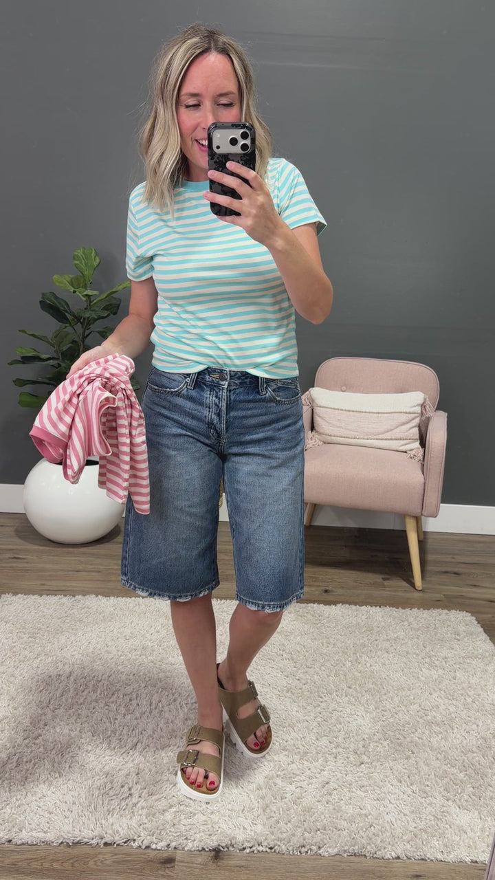 NEW! Julie Striped Knit Top - Pink & Ivory