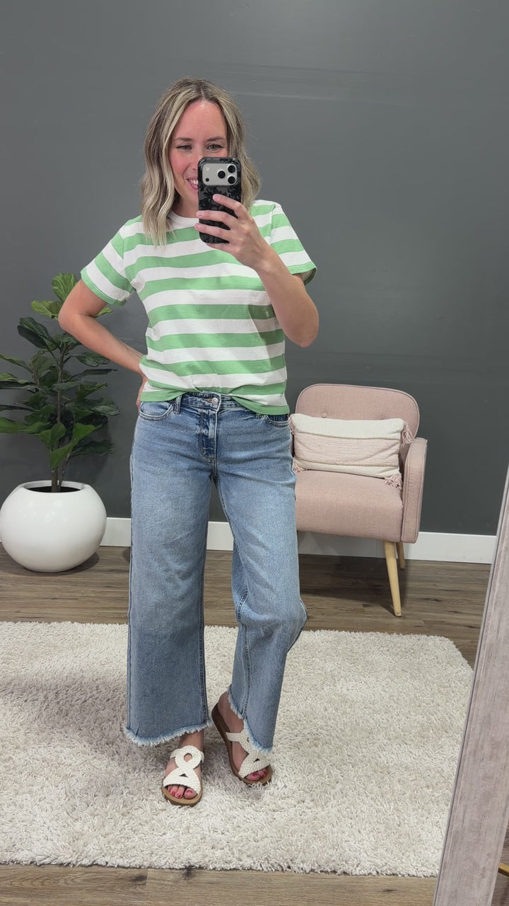 NEW! KanCan Logan Fray Hem Wide Leg Jeans