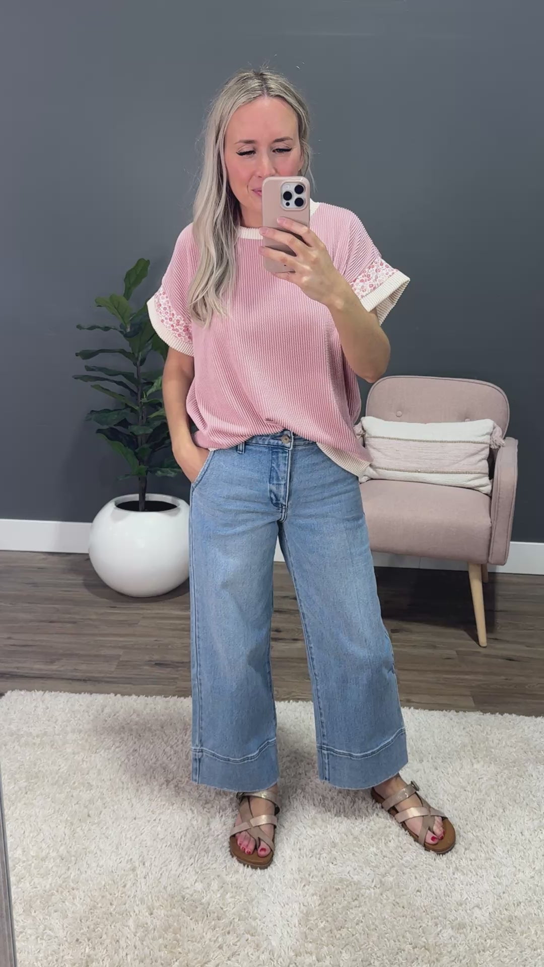 Sierra Corded Color Block Top - Mauve Lovely Melody