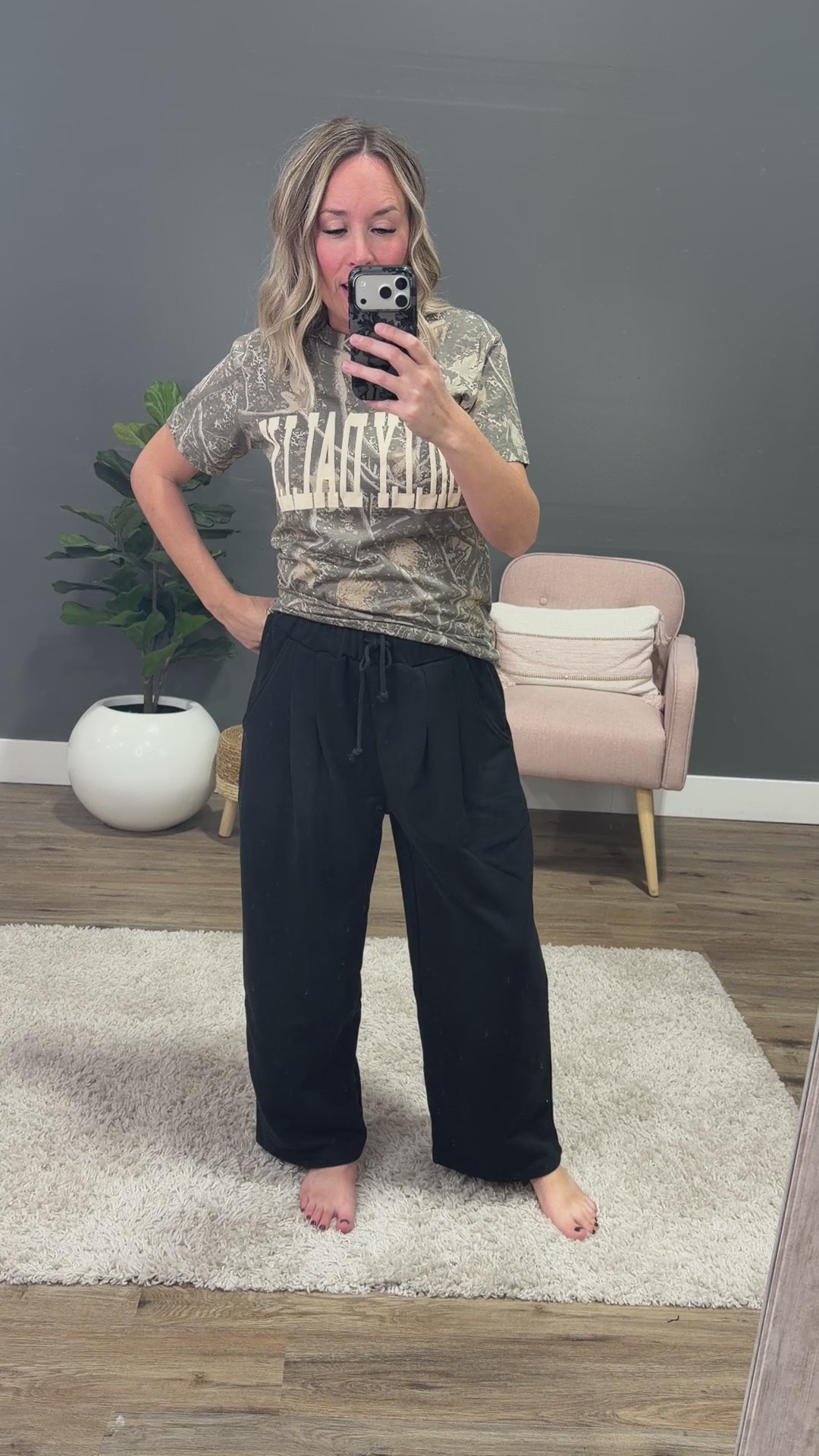 NEW! Mono B Wide Leg Lounge Pants - Black