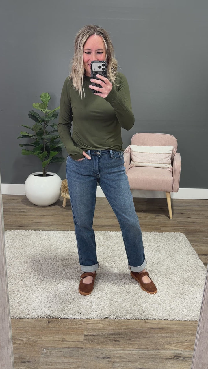 NEW! Judy Blue Corrine Roll Hem Boyfriend Jeans Judy Blue
