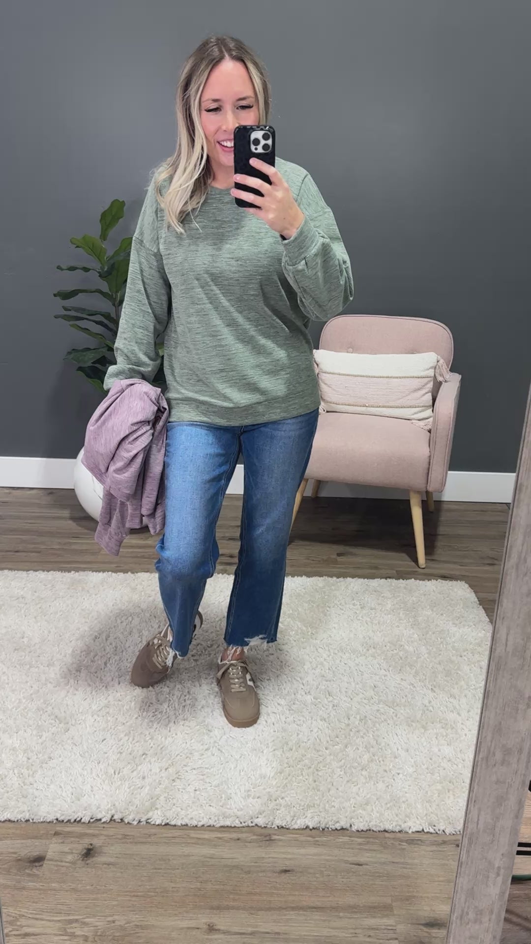 NEW! Another Life Marled Heavy Knit Top - Olive