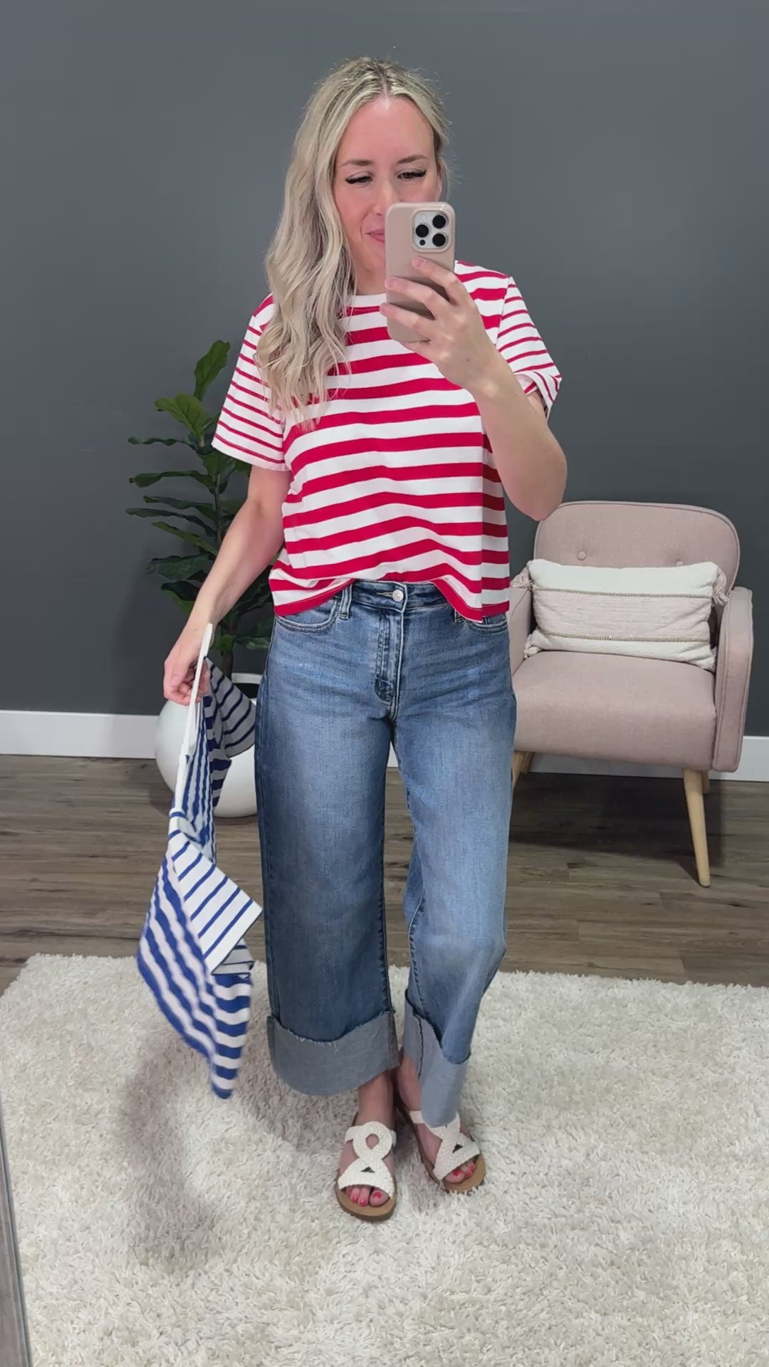 Carmen Striped Top - Cherry Wishlist