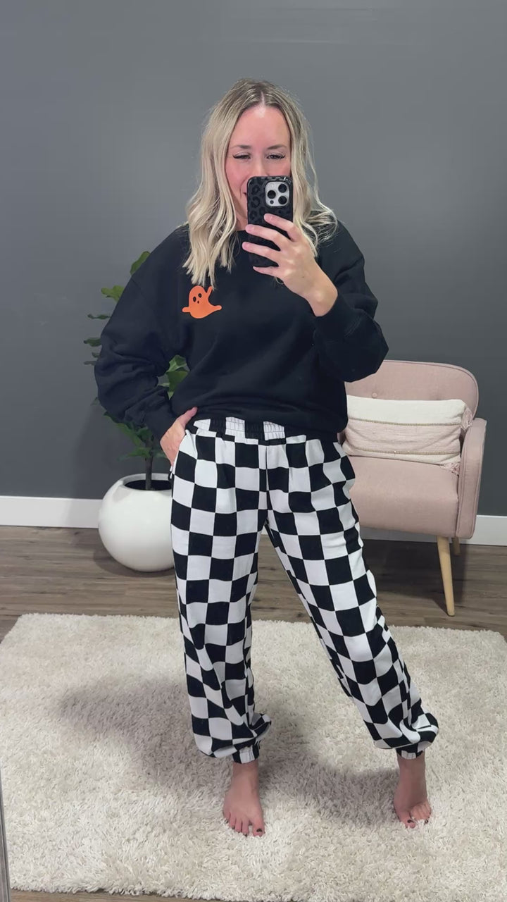 NEW! Ampersand Ave Black Jack Checkered Joggers Ampersand Ave