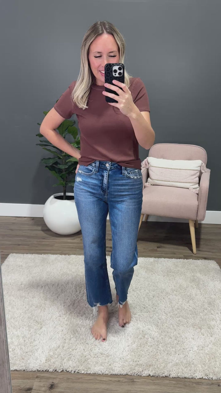 NEW! Lovervet Josie Distressed Hem Straight Jeans