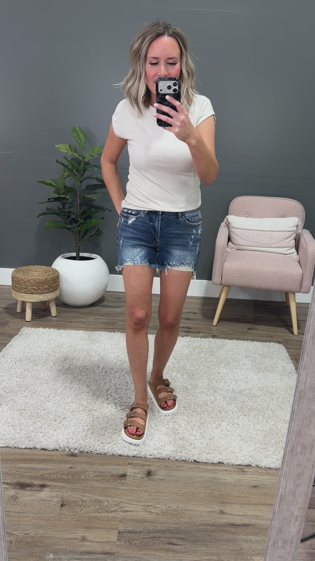Judy Blue Bridget Distressed Dad Jean Shorts Judy Blue