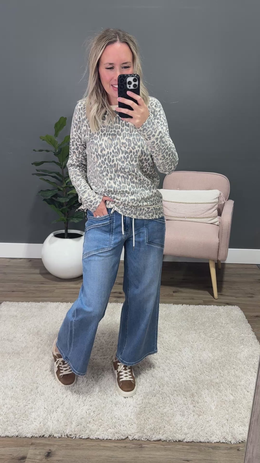 NEW! Inside Out Leopard Print Sweater Staccato