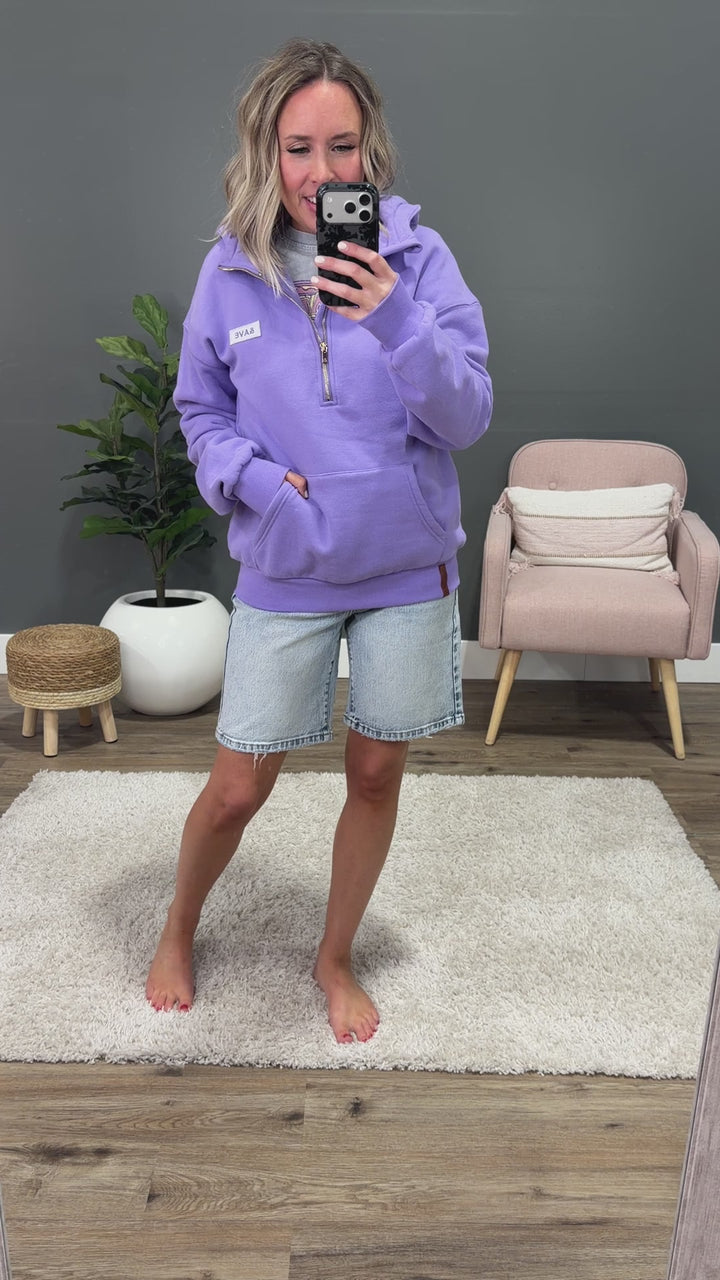 NEW! Ampersand Ave Comfort Zone HalfZip Hoodie - Lavender