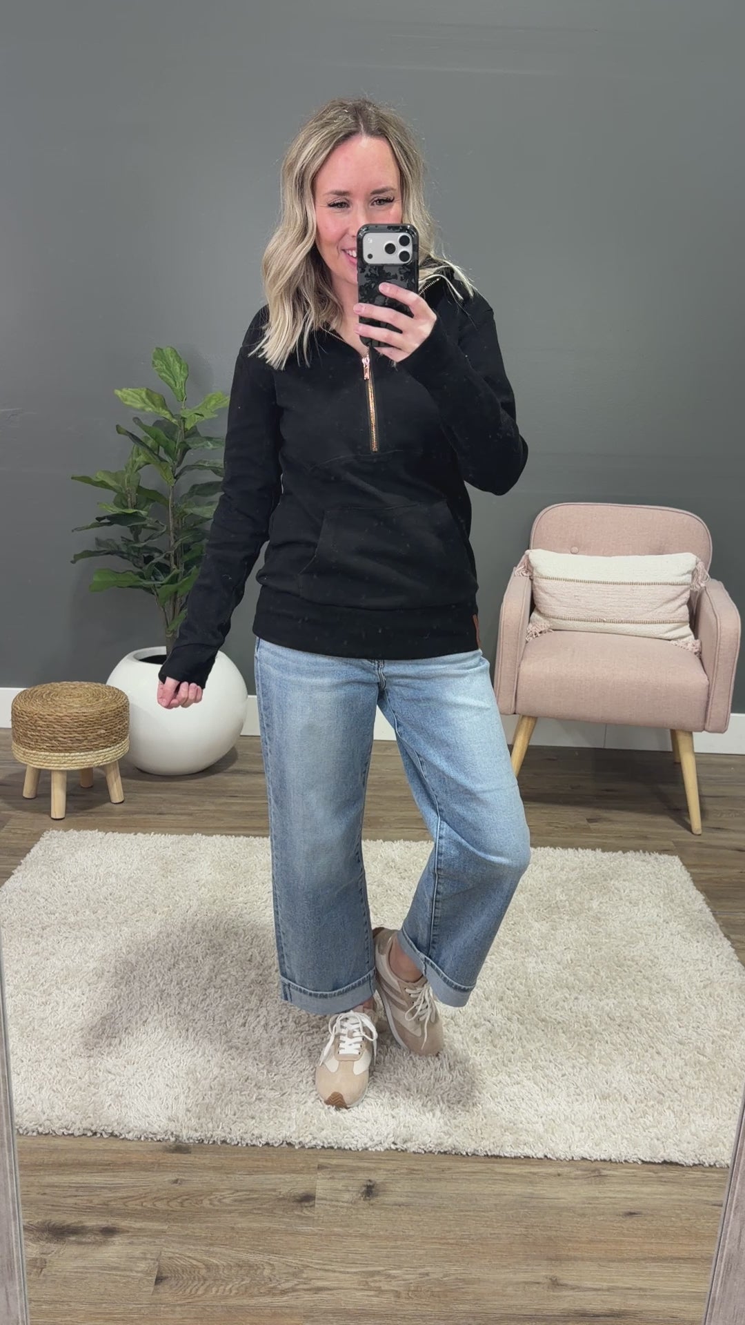 Ampersand Ave Midnight Rose HalfZip Hoodie Ampersand Ave