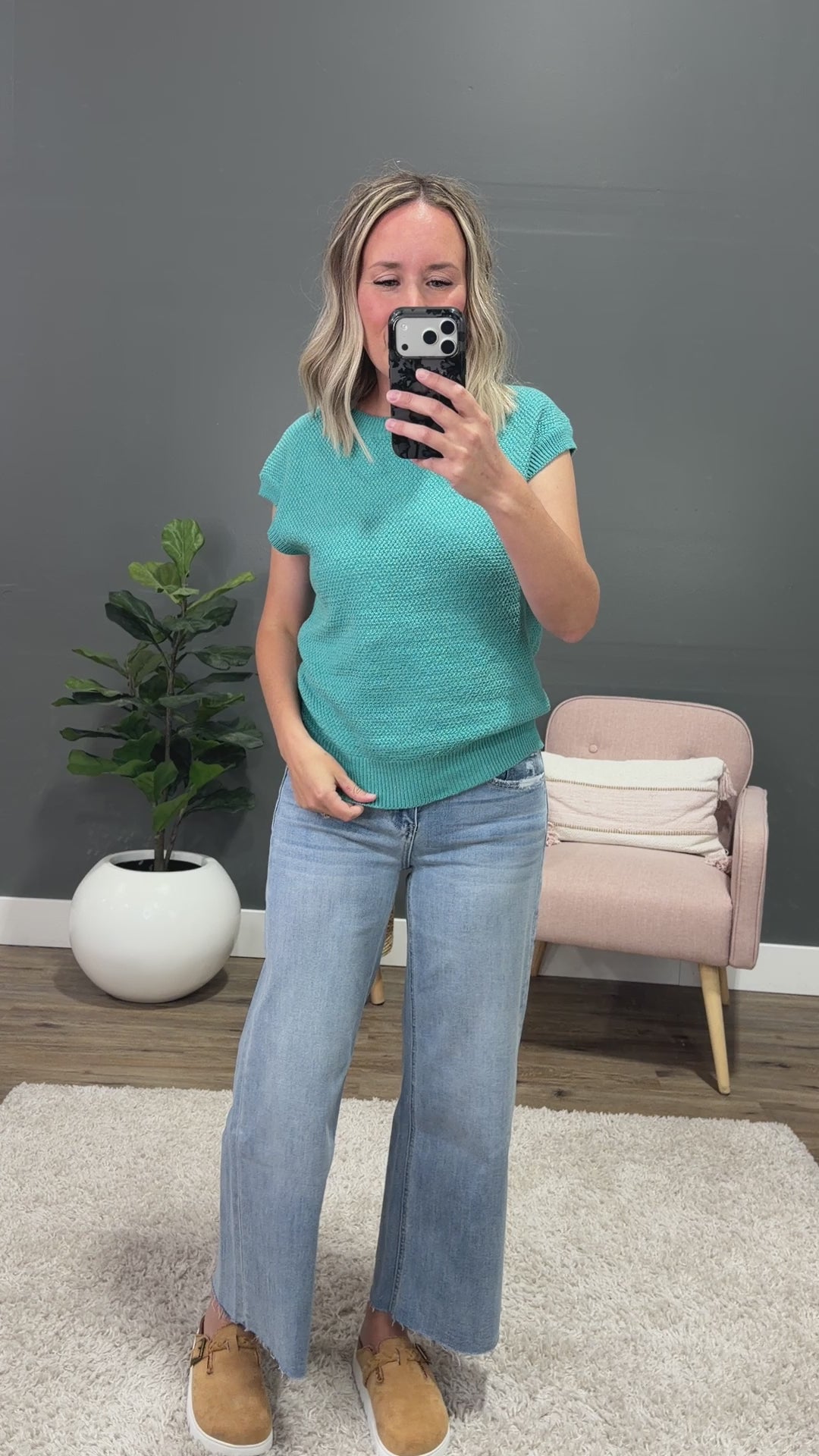 NEW! Caitlyn Knit Top - Light Jade