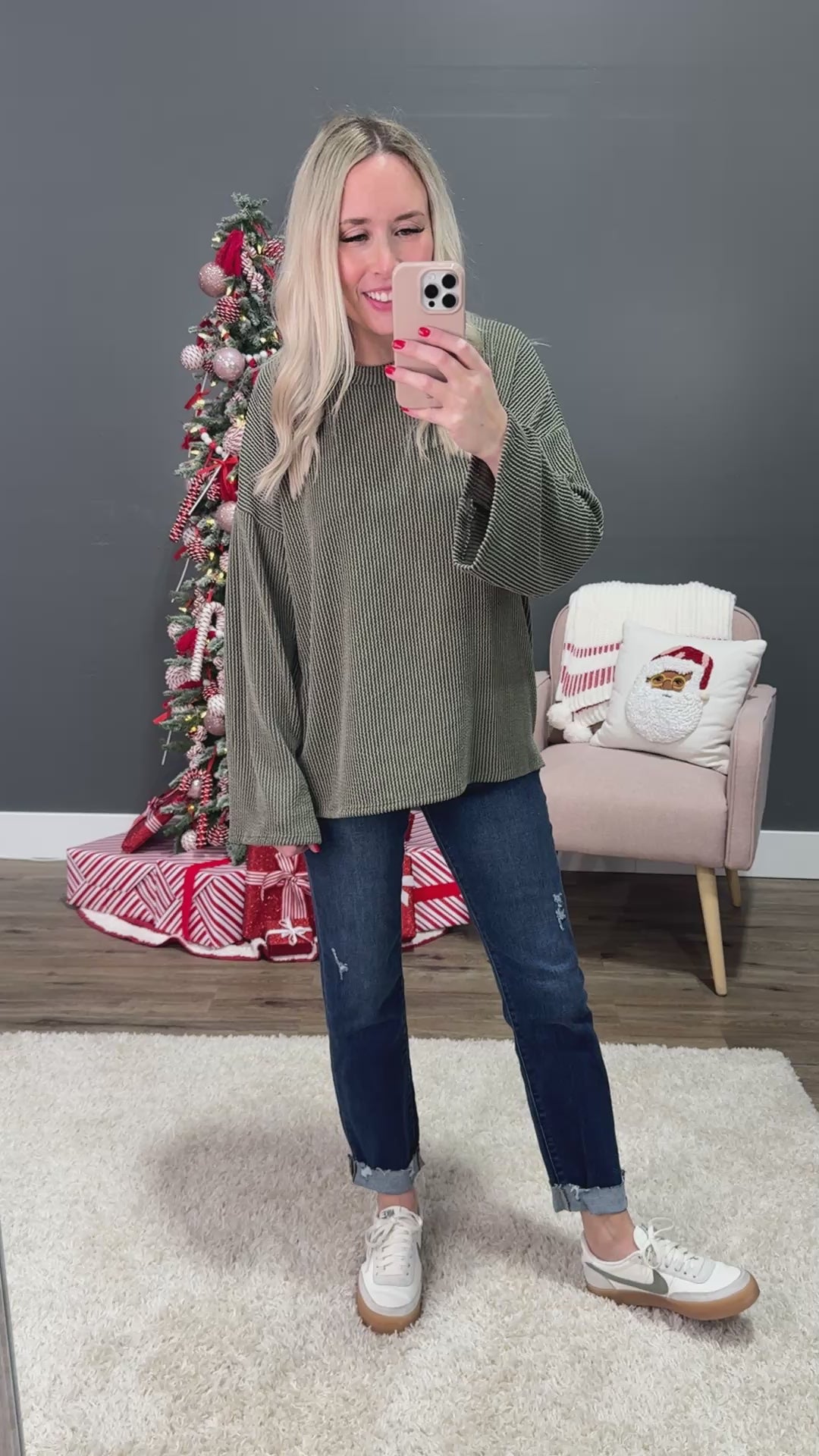 Jackie Corded Side Slit Top - Olive FINAL SALE Lovely Melody