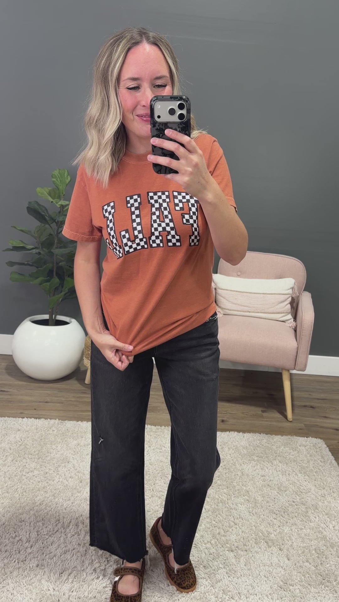 NEW! Fall Checkered Tee - Yam