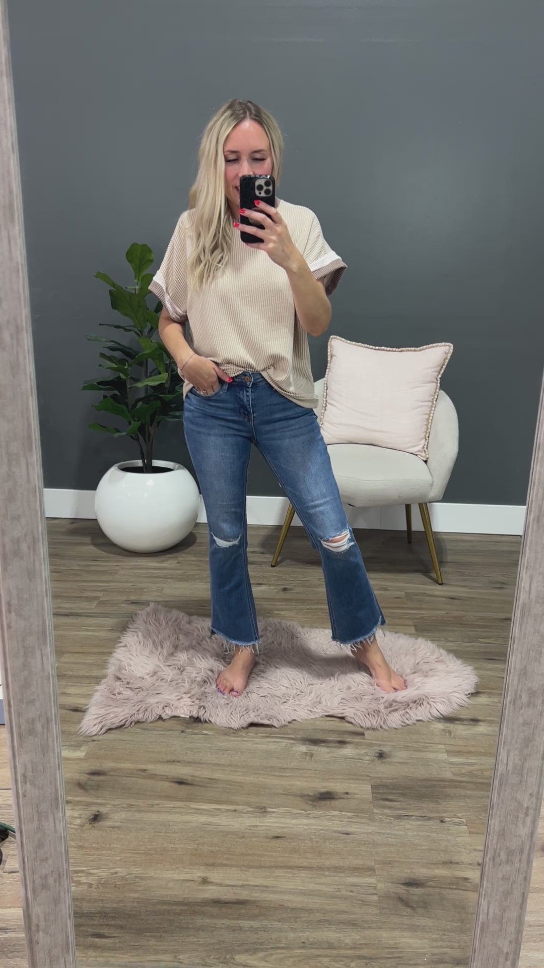 Vervet Aspen Distressed Flare Jeans Vervet