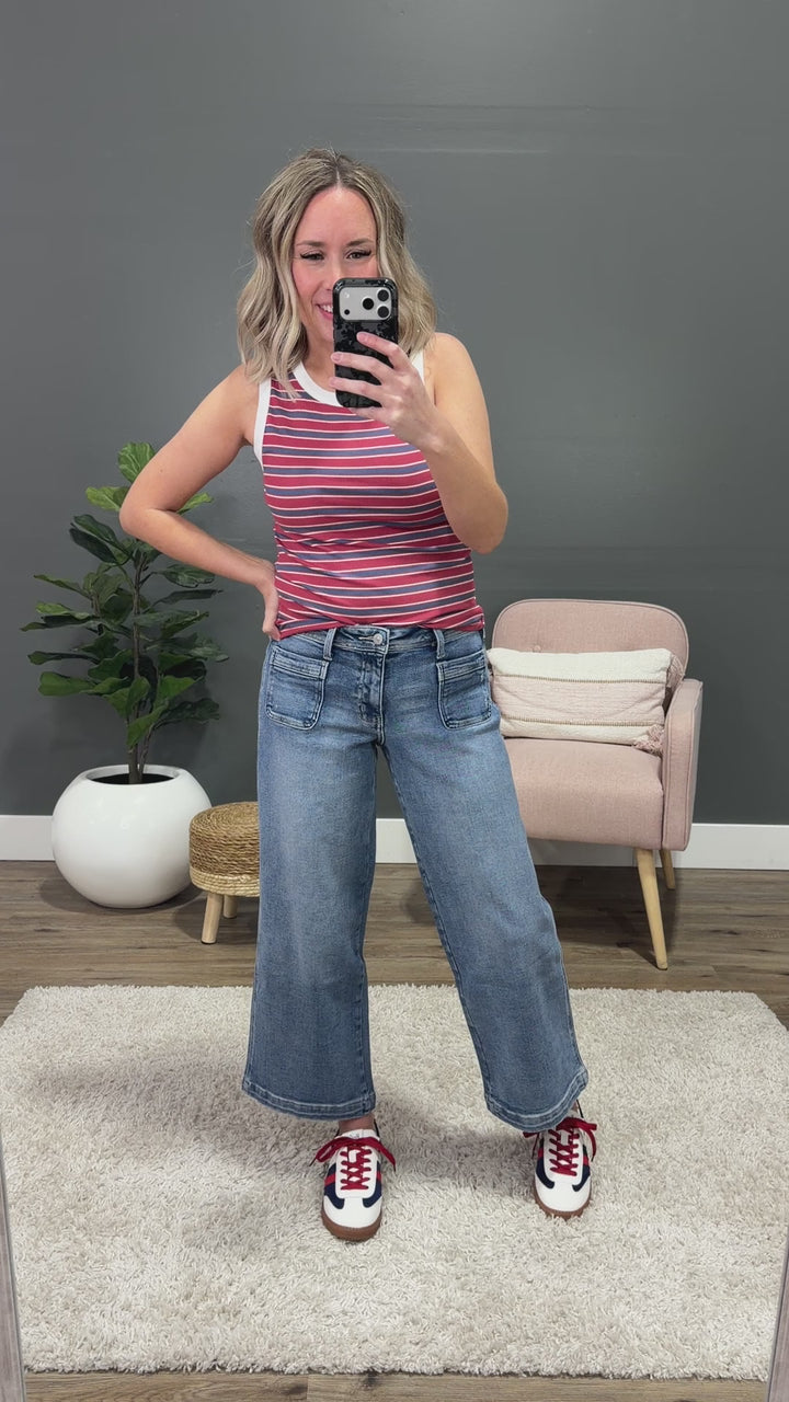 KanCan Jody Patch Pocket Wide Leg Jeans KanCan