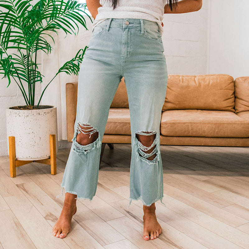 Vervet Cloud 90's Crop Flare Jeans  Vervet   