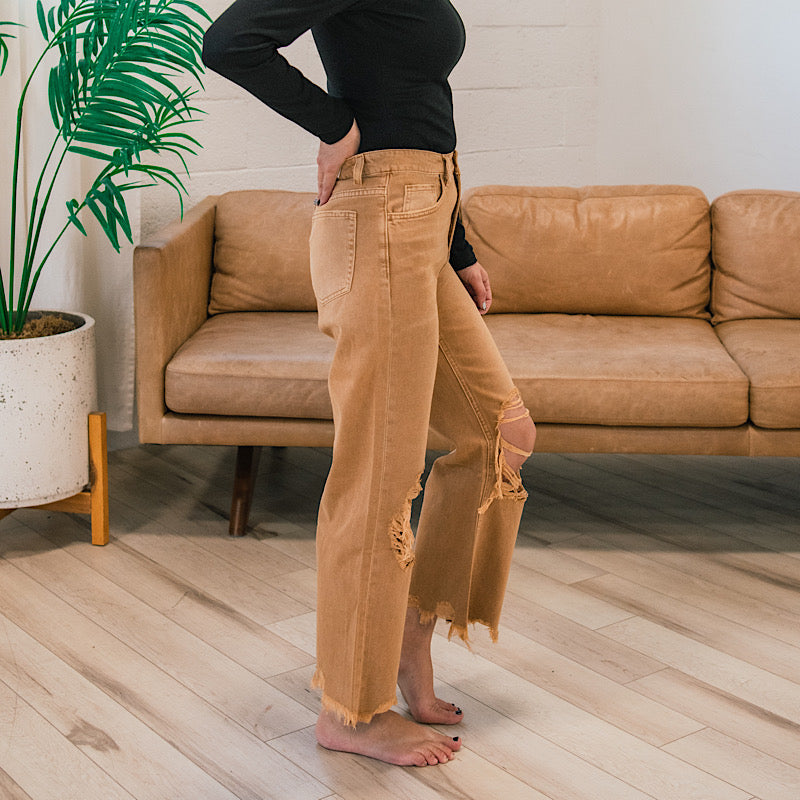 Vervet Butterscotch 90's Crop Flare Jeans  Vervet   