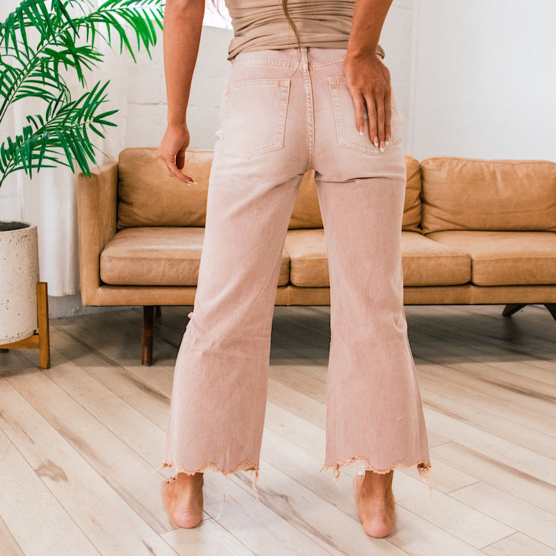 Vervet Blush 90's Crop Flare Jeans  Vervet   