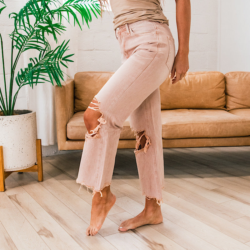 Vervet Blush 90's Crop Flare Jeans  Vervet   