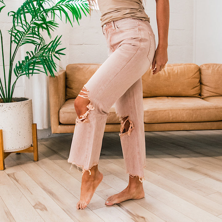 Vervet Blush 90's Crop Flare Jeans  Vervet   