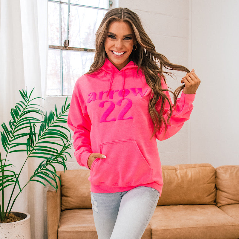 Arrow 22 Neon Pink Hoodie  Twisted Pelican   