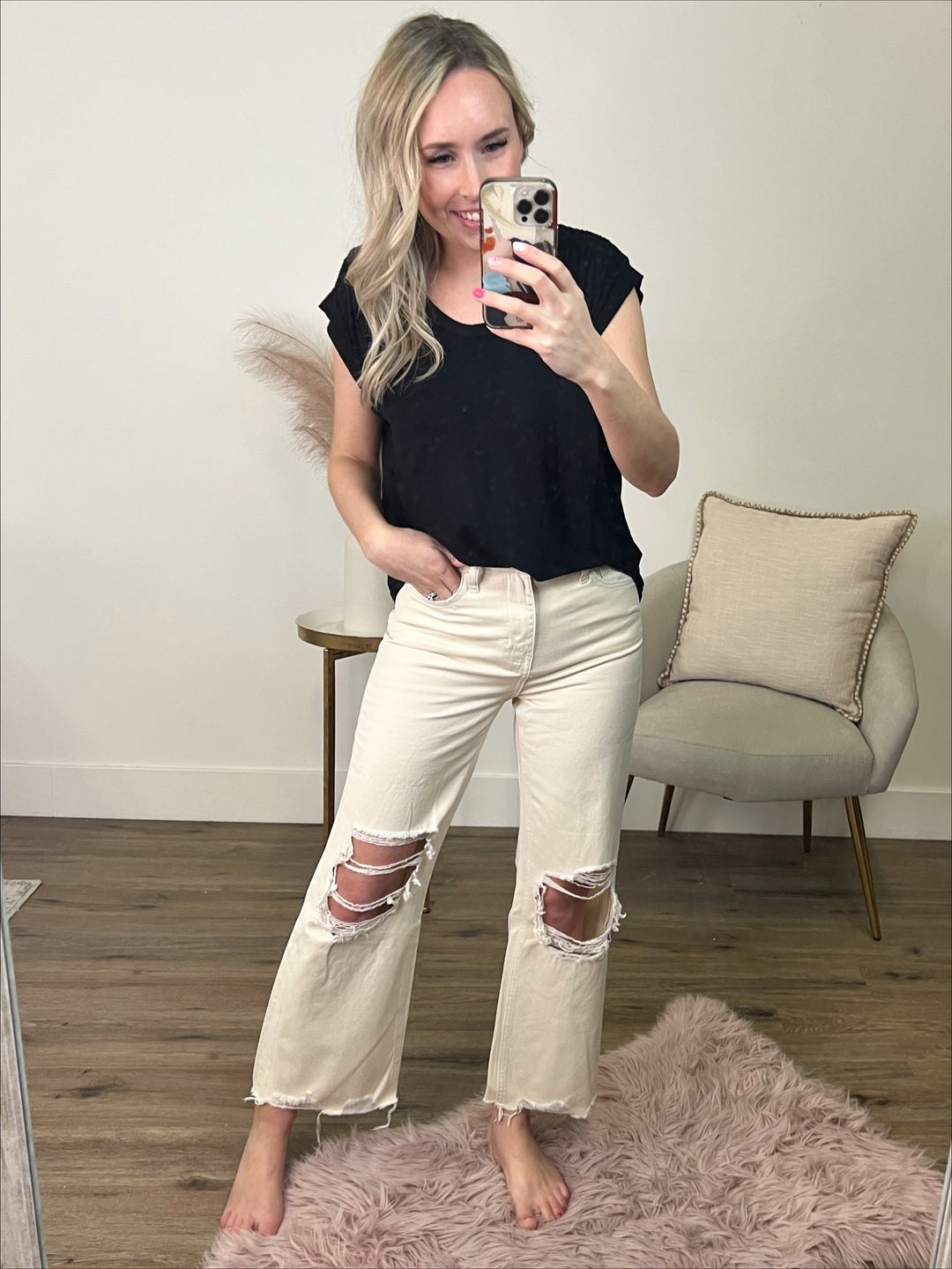 Vervet Natural 90's Crop Flare Jeans  Vervet   