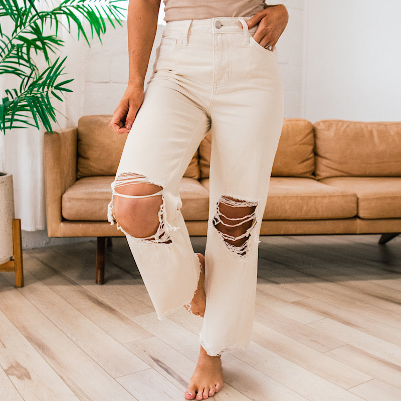 Vervet Natural 90's Crop Flare Jeans  Vervet   