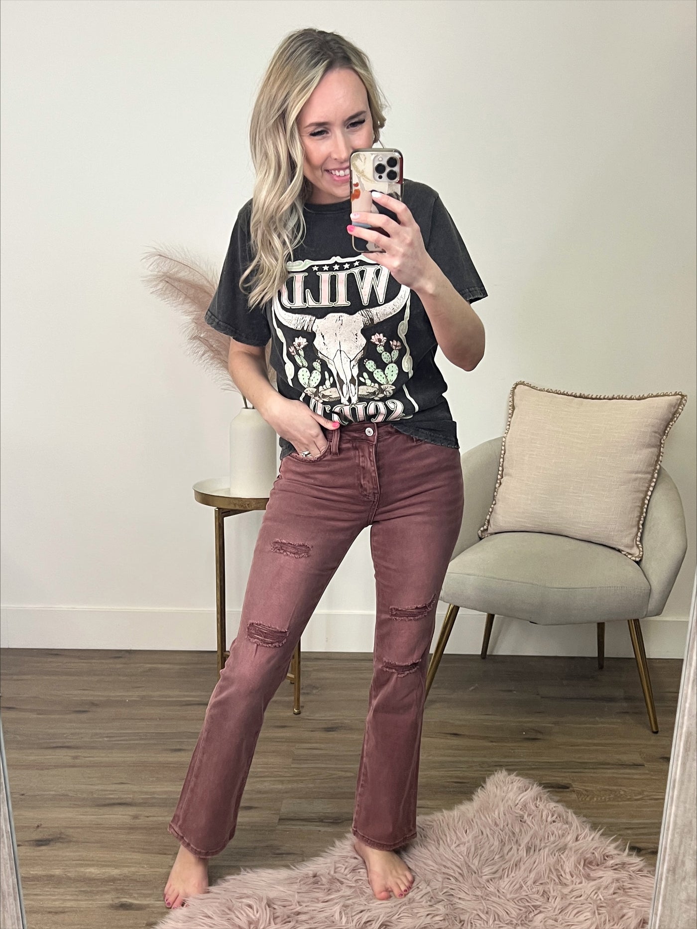 Vervet Skylar Raisin Boot Cut Jeans FINAL SALE  Vervet   