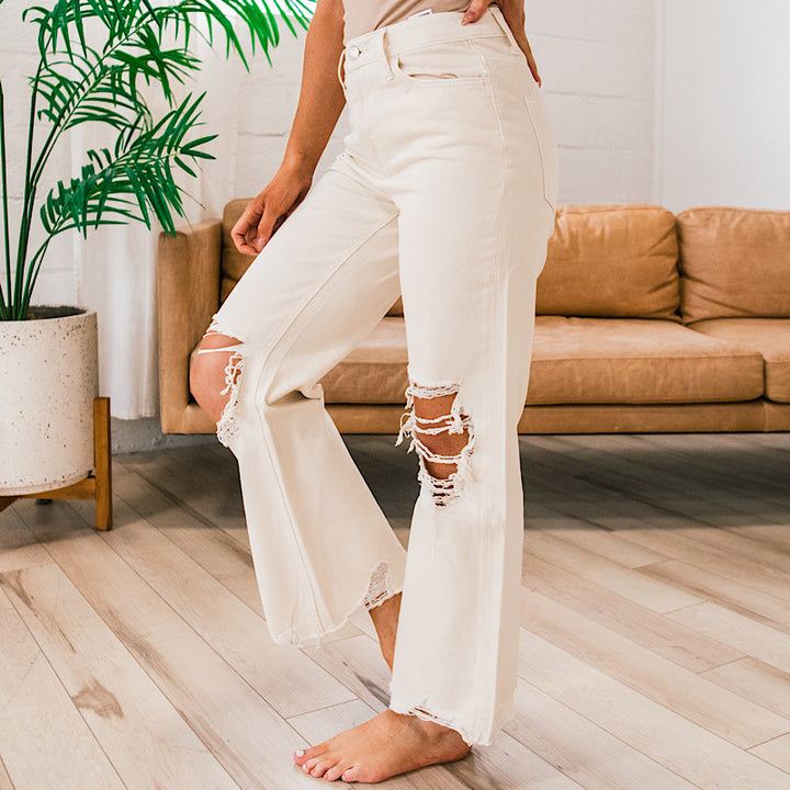 Vervet Natural 90's Crop Flare Jeans  Vervet   