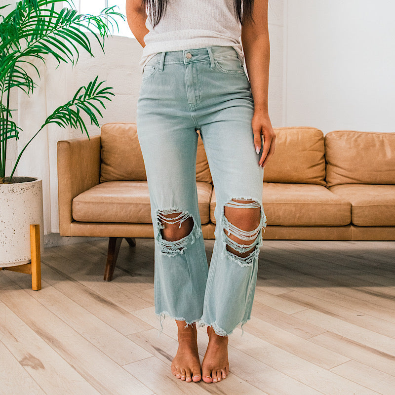 Vervet Cloud 90's Crop Flare Jeans  Vervet   