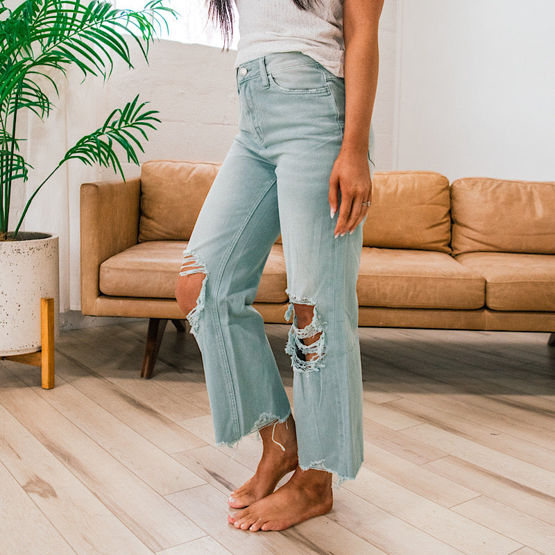 Vervet Cloud 90's Crop Flare Jeans  Vervet   