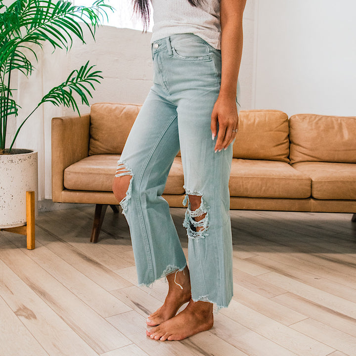 Vervet Cloud 90's Crop Flare Jeans  Vervet   
